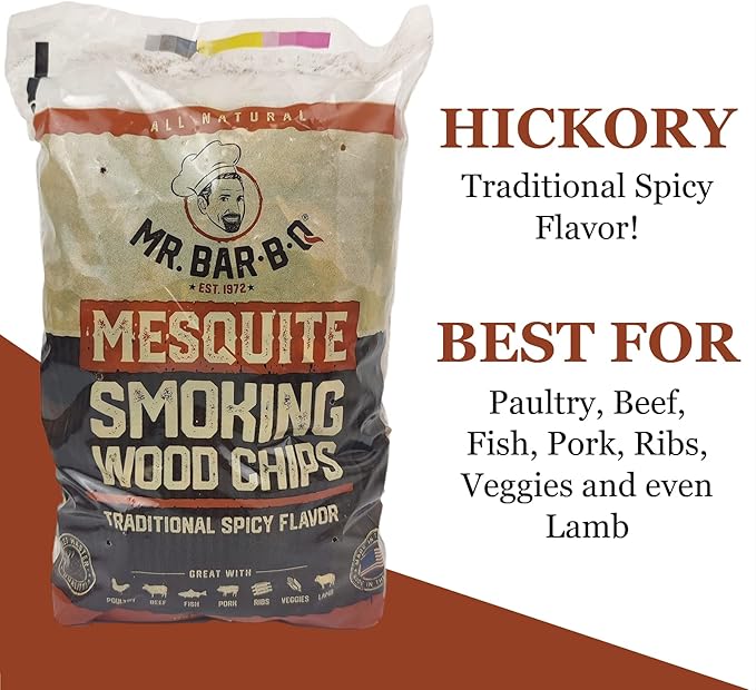 Wood Smoker Chips Bundle of 3 Flavors - Apple, Mesquite & Hickory Wood Chips